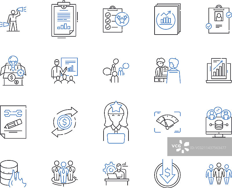 人工评估线性图标集合图片素材
