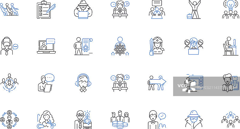 有氧运动区线条图标合集图片素材