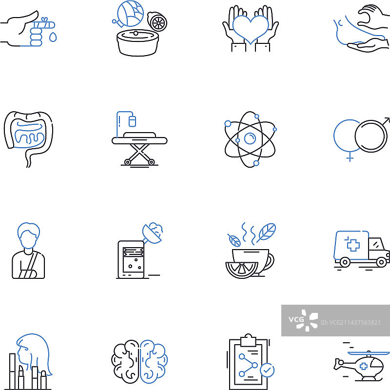 心脏病学线性图标系列：高血压图片素材