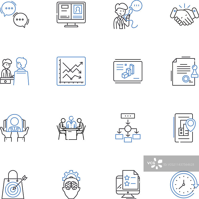 绩效评估线性图标图片素材