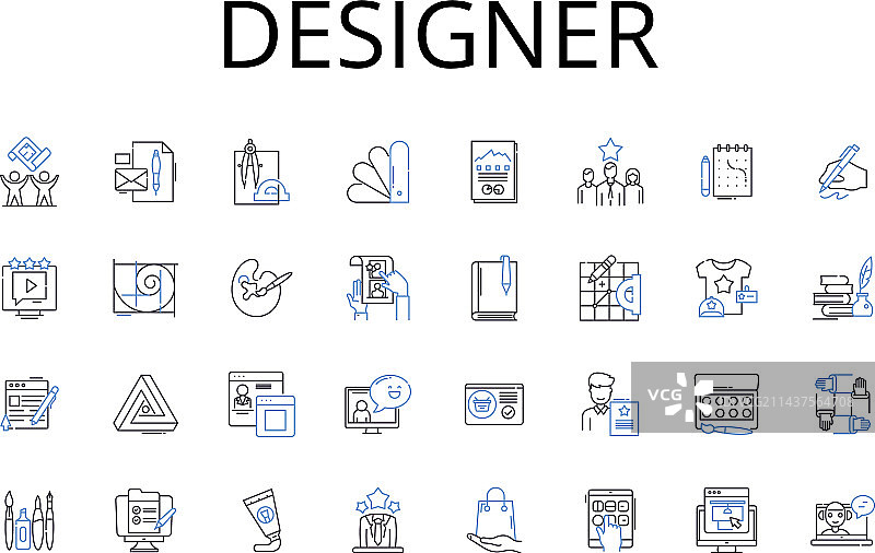 设计师线条图标合集图片素材