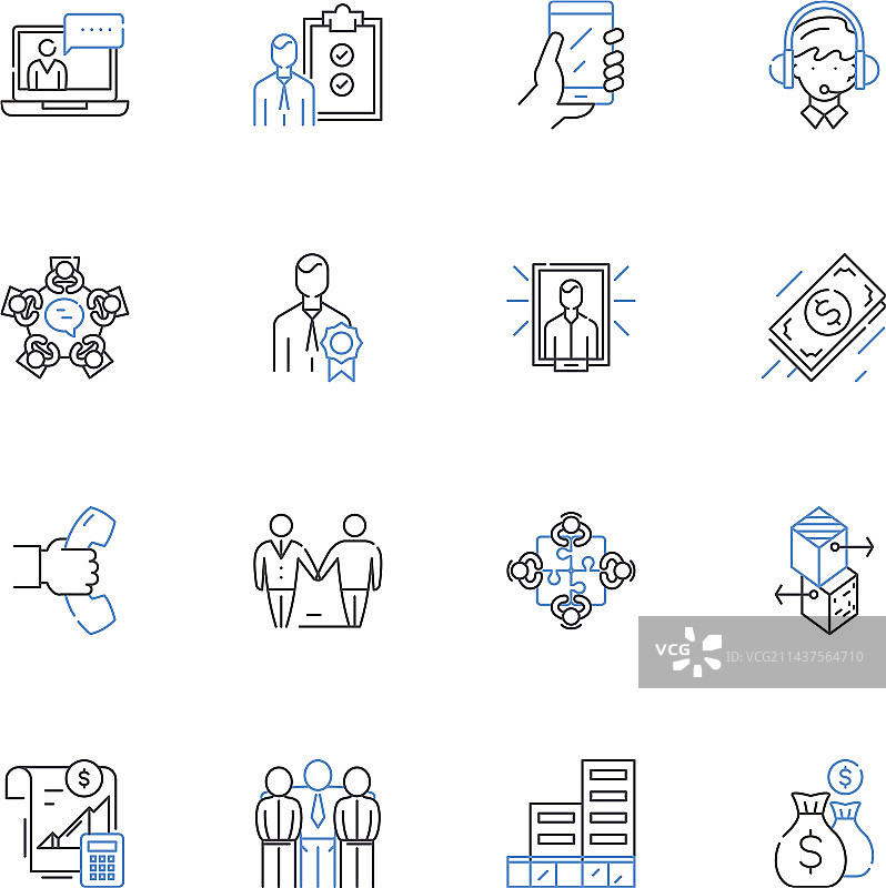 播客推广线性图标合集图片素材