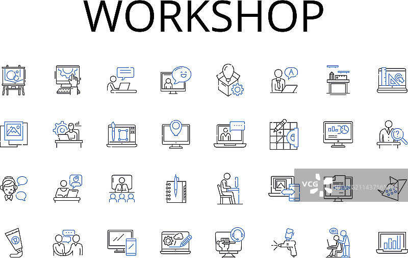 会议系列线条圣像工坊图片素材