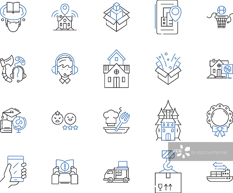 地址线条图标合集：街道位置图片素材