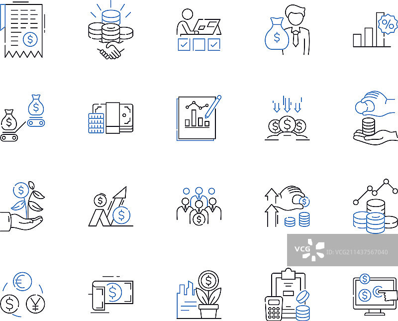 资本管理线性图标合集图片素材