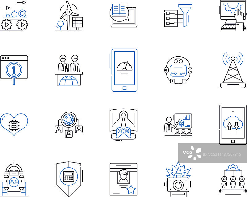 项目管理时间轴线性图标图片素材