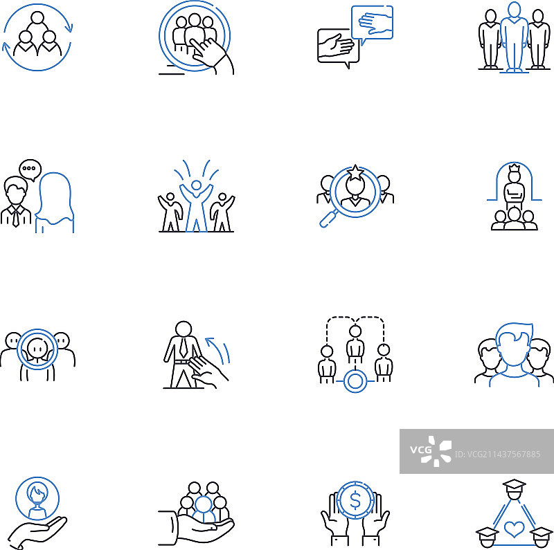 鼓舞人心的线条图标集合图片素材