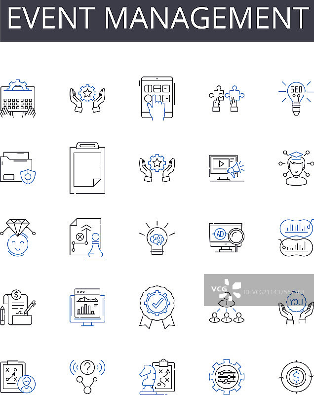 活动管理线性图标合集图片素材