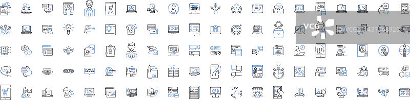 在线媒体线性图标数字合集图片素材