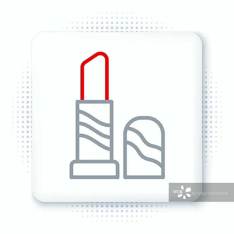 白色背景上的唇膏线条图标图片素材