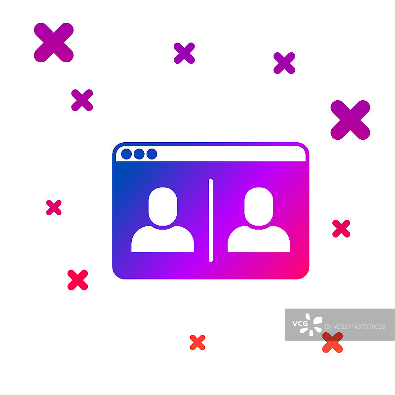 彩色视频聊天会议图标图片素材