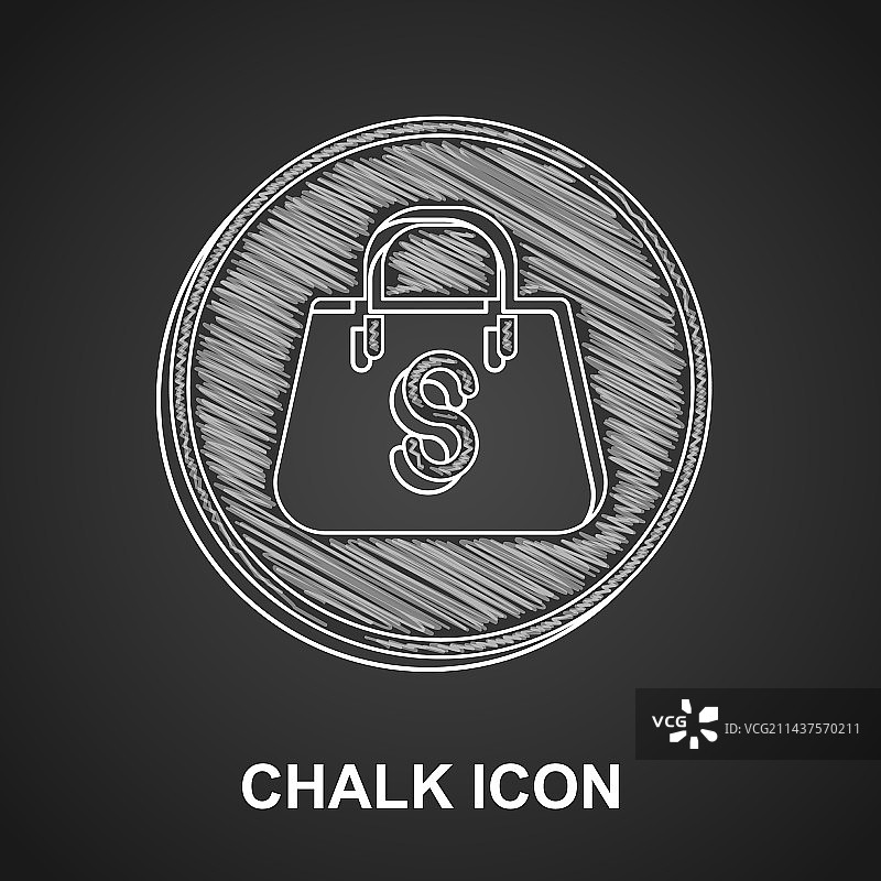 带有促销文字的粉笔购物袋图标图片素材