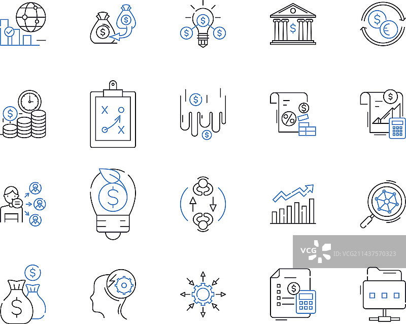 工业分组线性图标合集图片素材