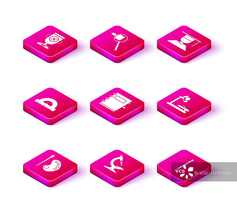 画笔、调色板和显微镜图片素材