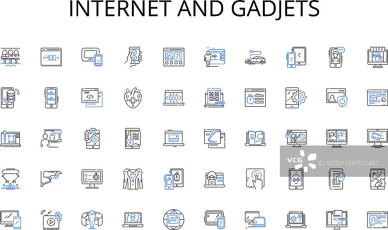 互联网和小工具线性图标合集图片素材