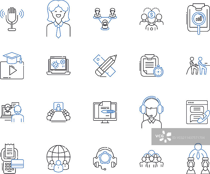 企业分类线性图标集合图片素材