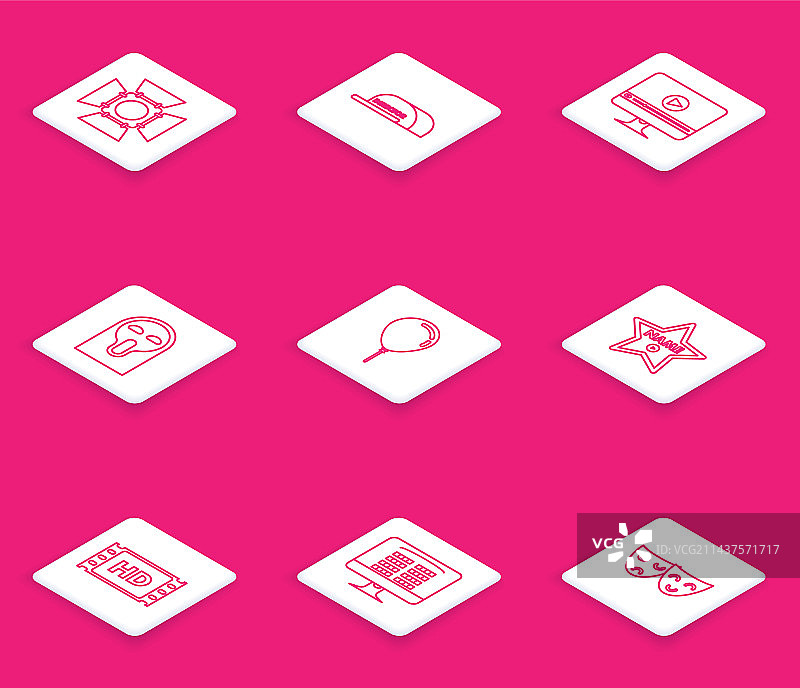 电影聚光灯滑稽恐怖幽灵线条图片素材