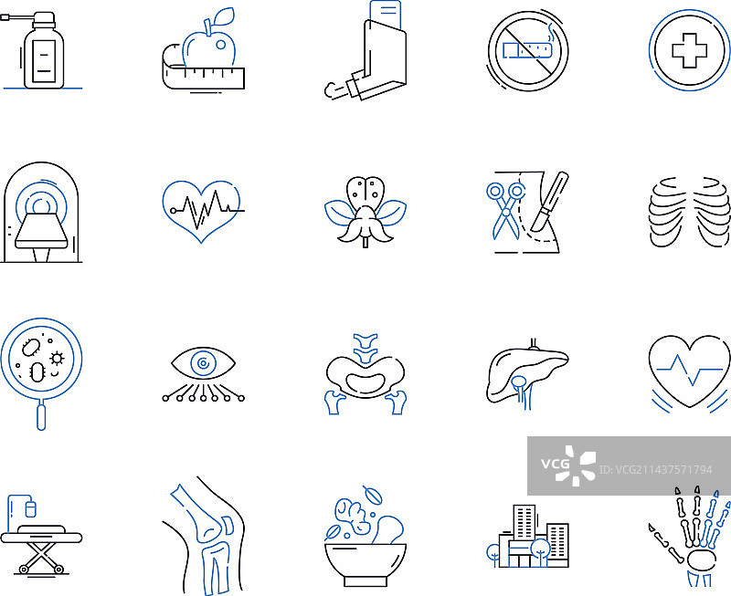 诊断中心线性图标图片素材