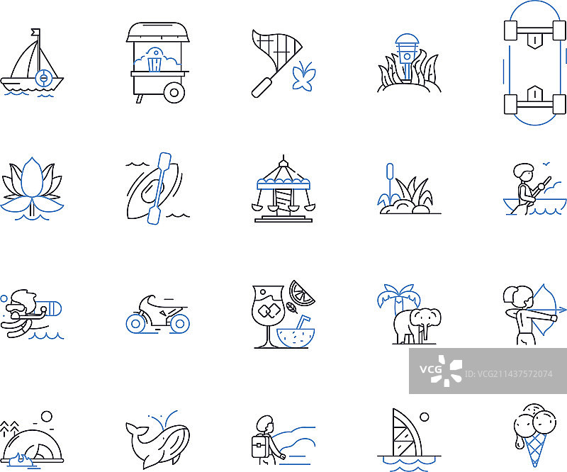 城市观光线性图标建筑合集图片素材