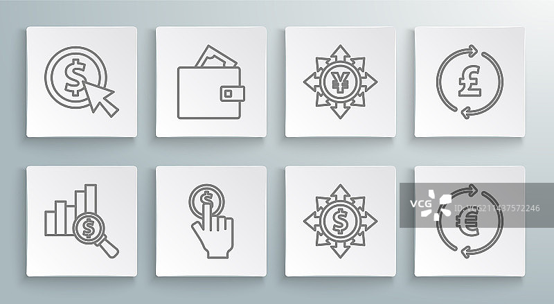 饼图美元钱包金钱元素组合图片素材