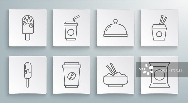 冰淇淋纸杯吸管咖啡图片素材