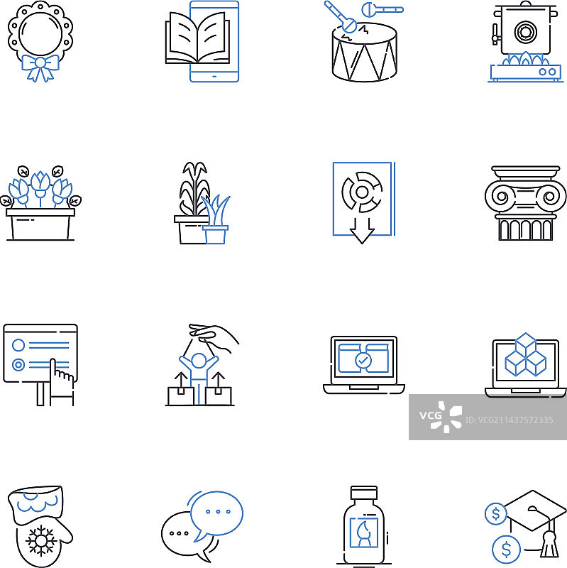 城市艺术线条图标涂鸦街头系列图片素材