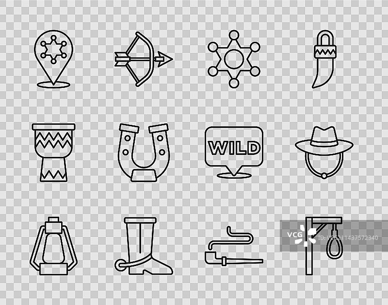 露营灯绞架六芒星线条图片素材