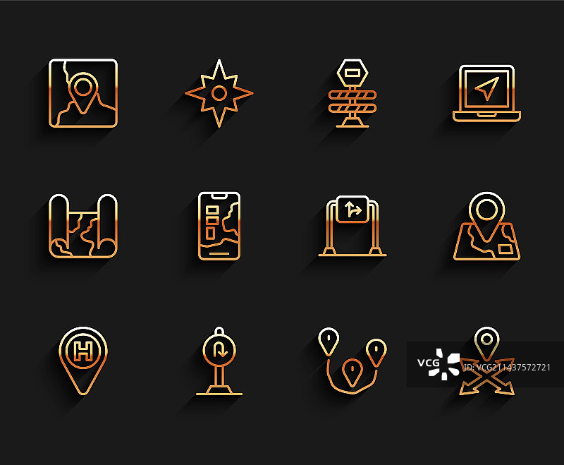 直升机停机坪掉头道路线条图标图片素材