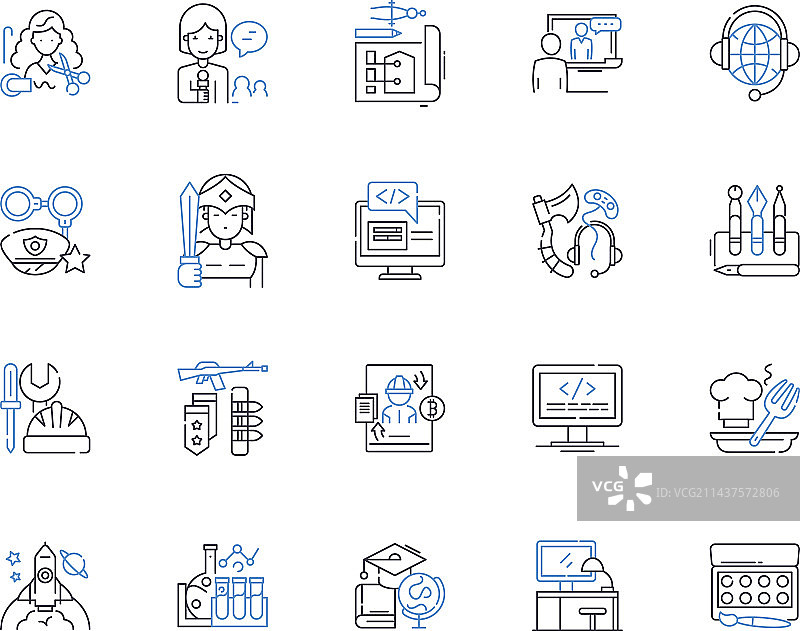 数字游民线性图标合集图片素材