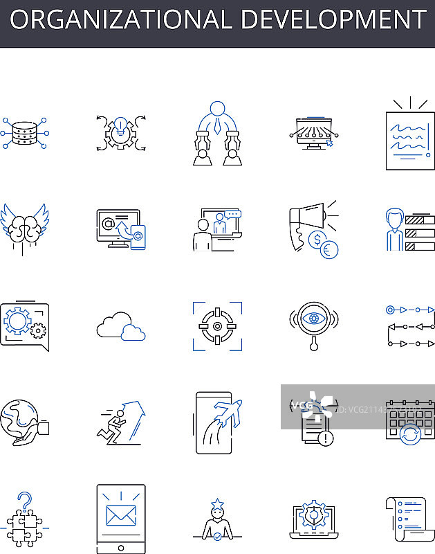 组织发展线性图标合集图片素材