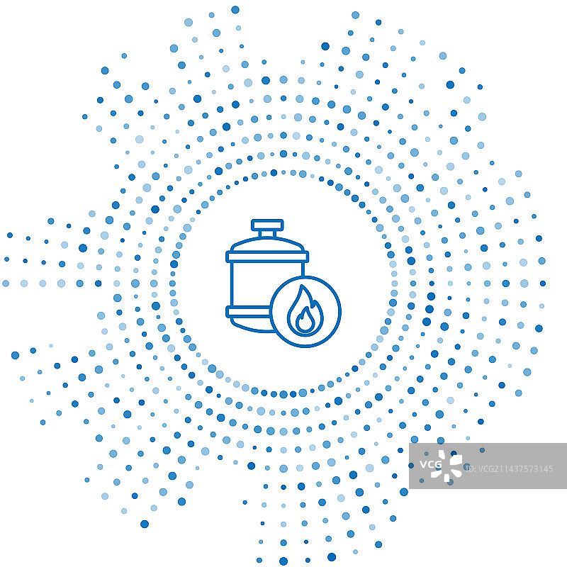 白色背景上的蓝色线条丙烷气罐图标图片素材