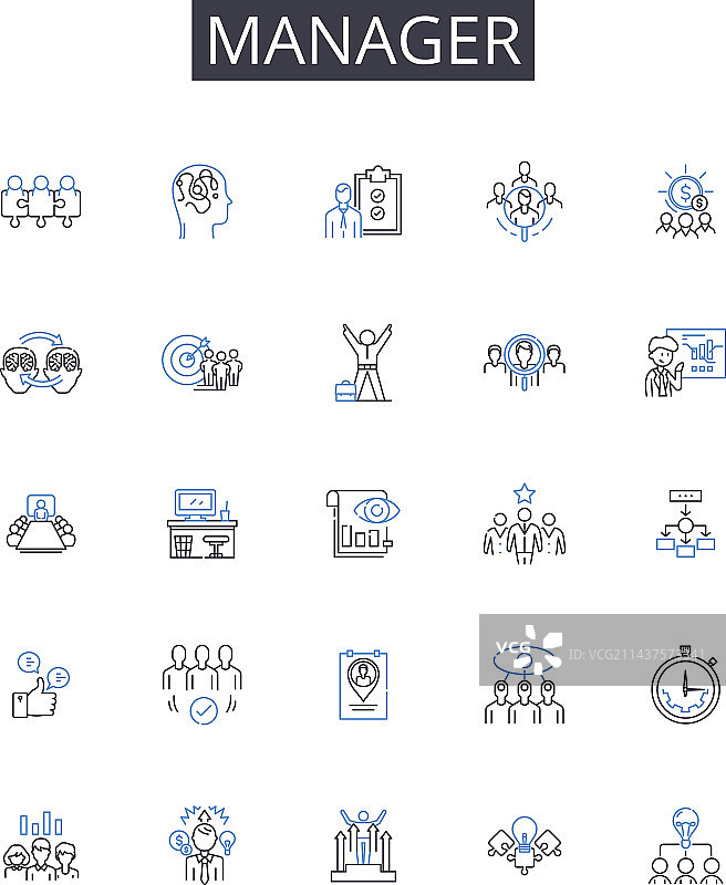 经理线条图标集合图片素材