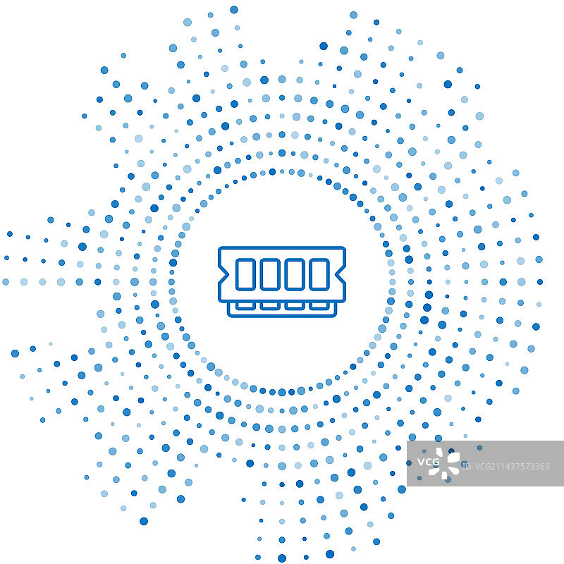 蓝色线条随机存取存储器图标图片素材