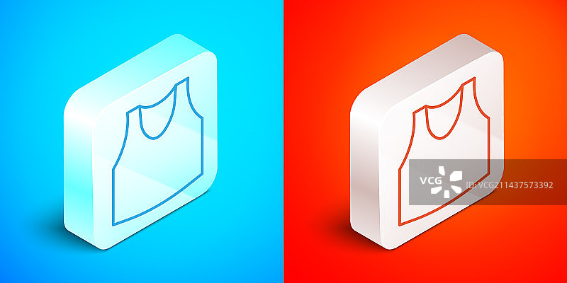 蓝色背景上的2.5D线条内衣图标图片素材