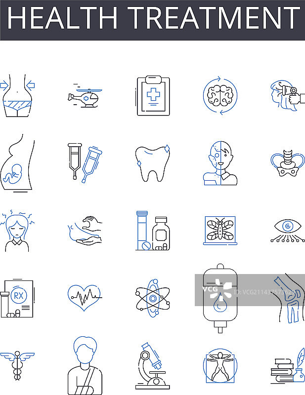 医疗健康线性图标合集图片素材
