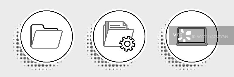 笔记本电脑、文件夹和文档素材图片素材