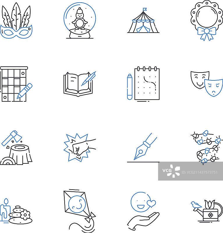 实验游戏线性图标合集图片素材