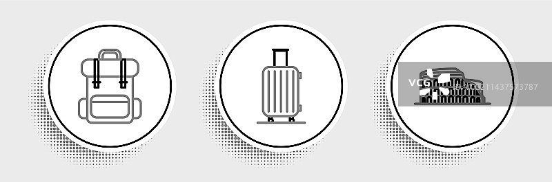 罗马斗兽场和徒步背包图片素材