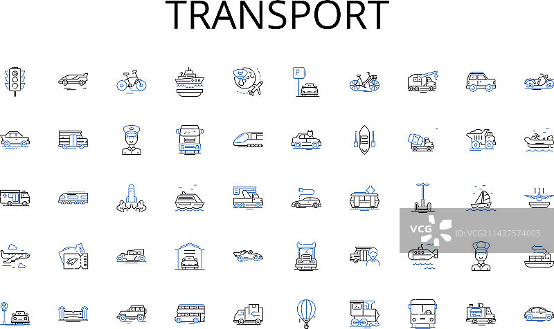 交通运输线条图标合集图片素材