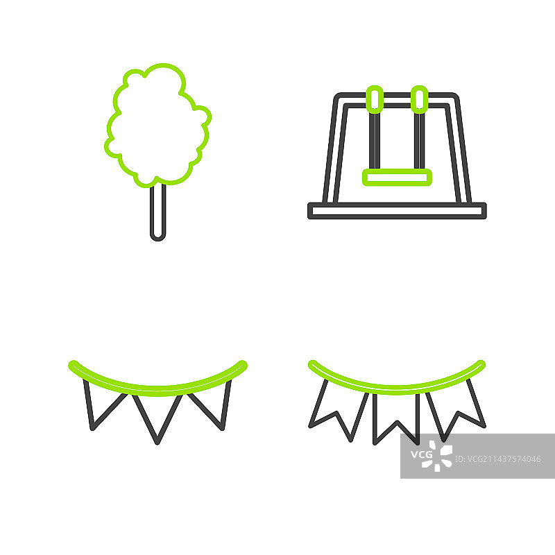 狂欢节彩带、旗帜和秋千图片素材