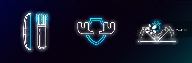 狩猎陷阱、弓箭和箭袋图片素材