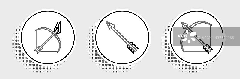 箭筒中的弓箭、火焰和时尚元素图片素材