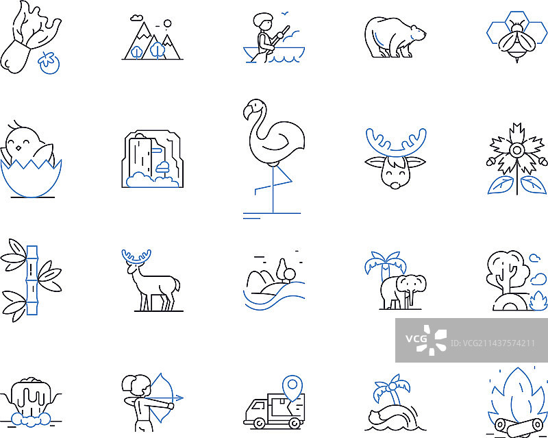 园艺景观线条图标合集土壤图片素材