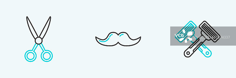 剃须刀剪刀组合图片素材