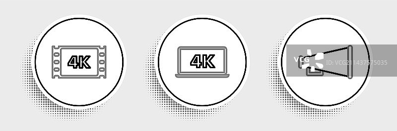 电影扩音器4K胶片画框图标图片素材