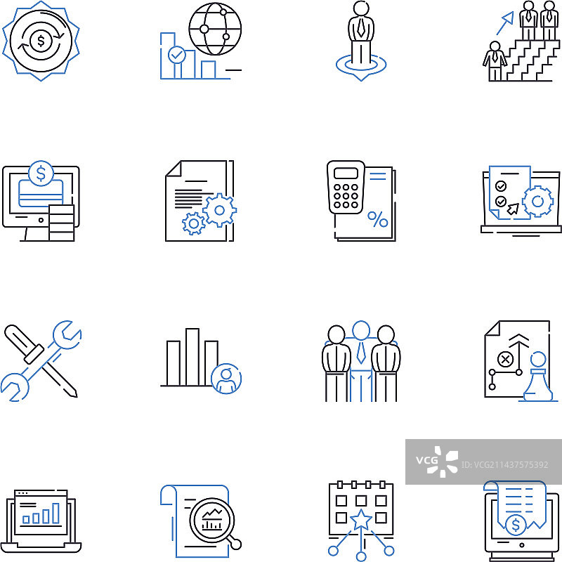 心理健康线性图标合集：焦虑图片素材