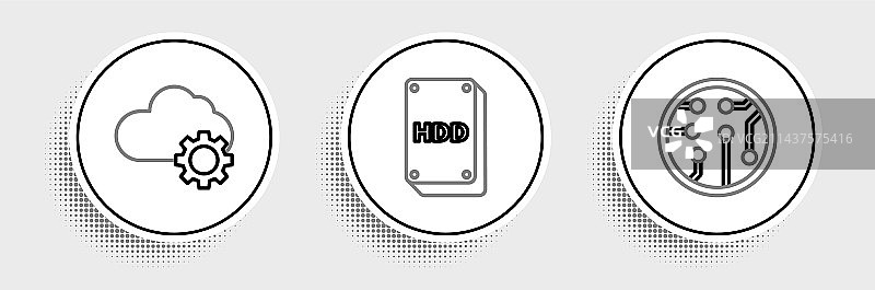 处理器云技术数据传输线条素材图片素材