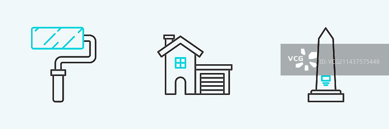 华盛顿纪念碑油漆滚筒刷图片素材