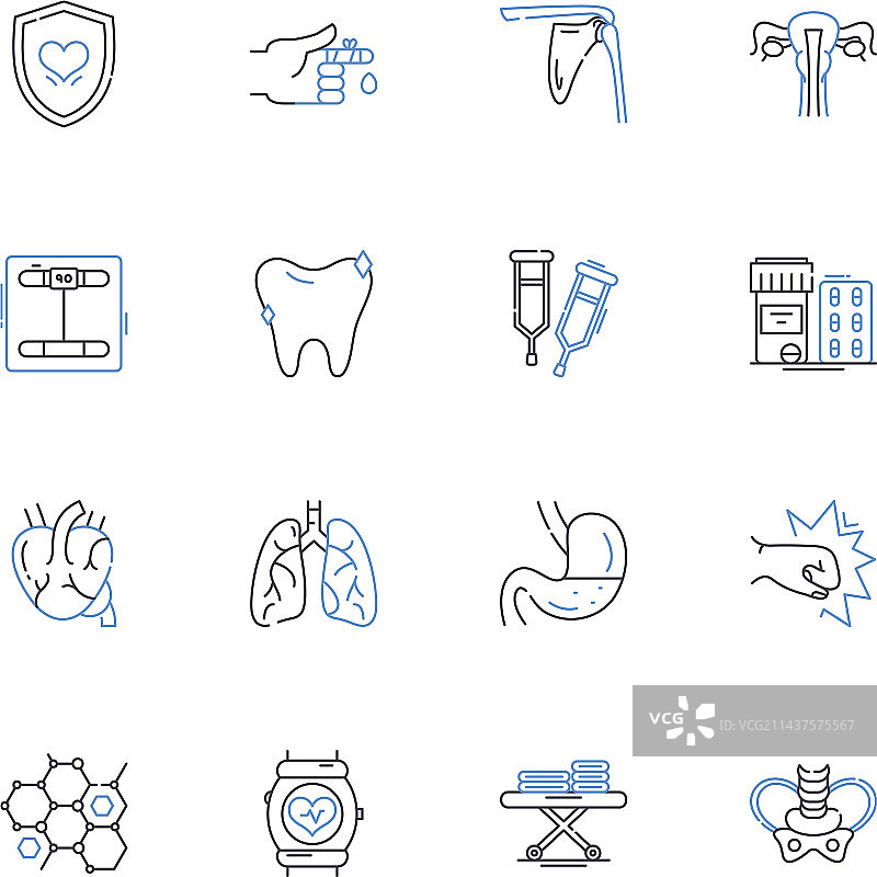 健康系列线性图标图片素材