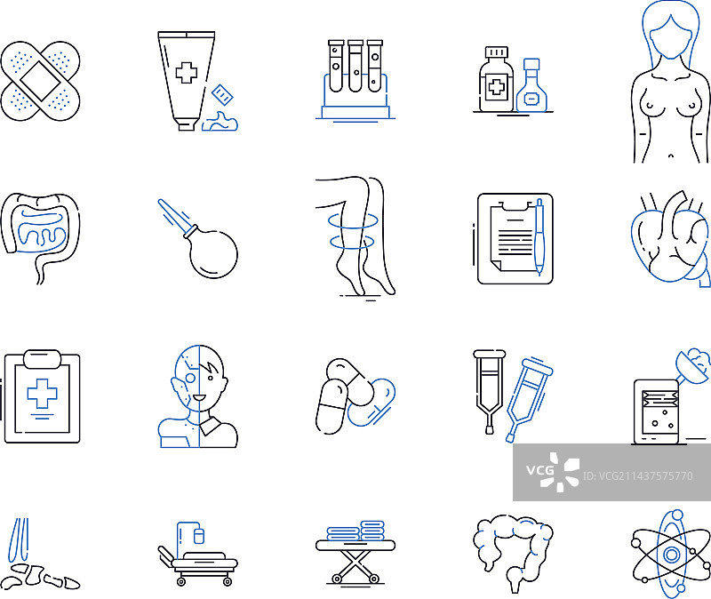 门诊部线条图标合集图片素材